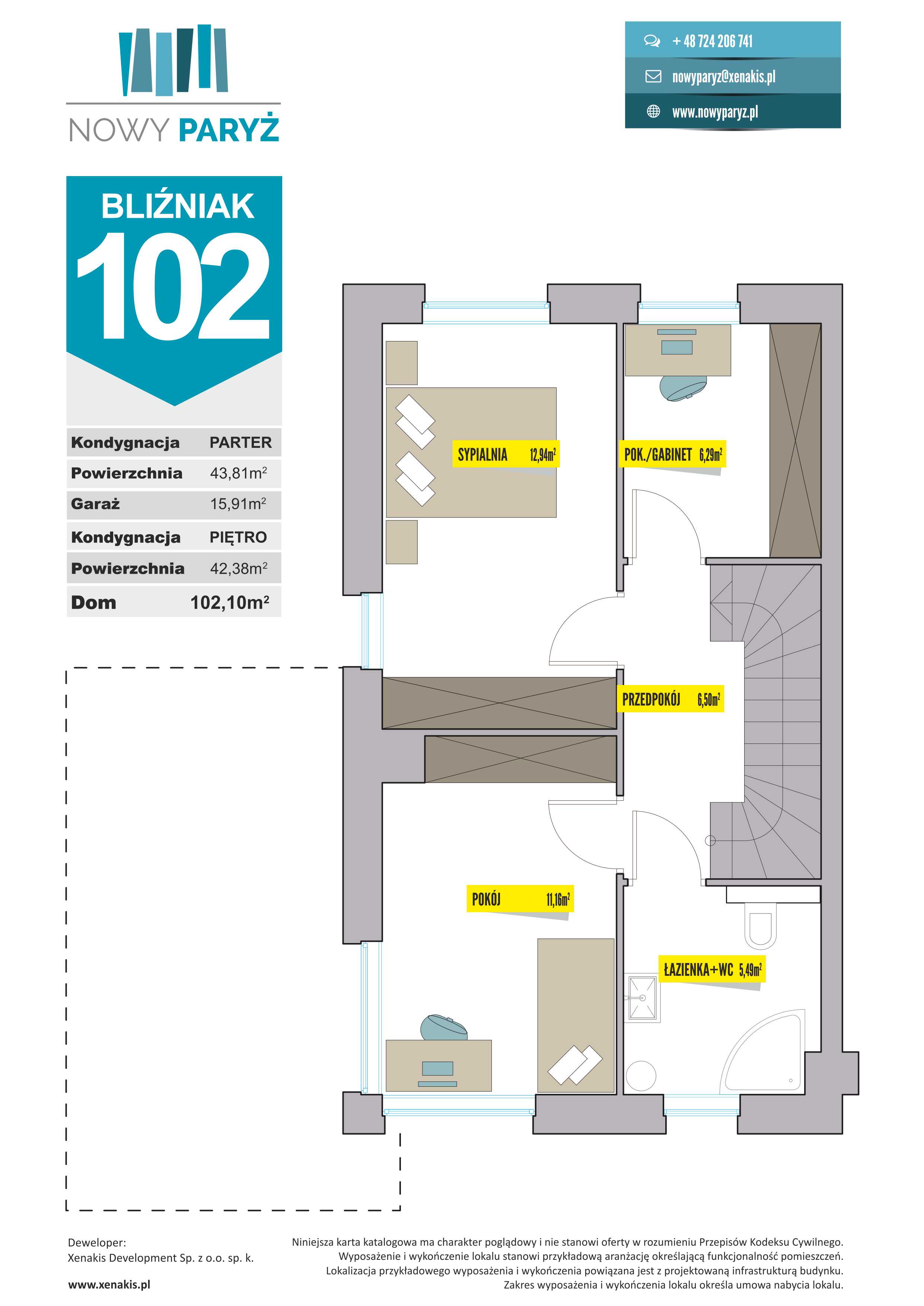 Bliźniak 102 m2 - Piętro I